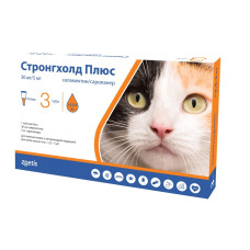 Капли на холке Stronghold Plus для кошек весом 2,5 – 5 кг, 1 шт