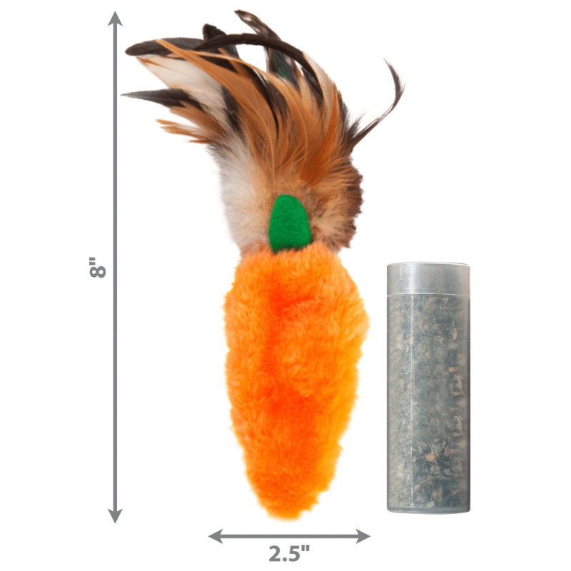 KONG для котів Refillables Carrot Feather -Морква з пір'ям, із змінним блоком котячої м'яти