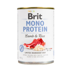 Вологий беззерновий корм Brit Care Mono Protein для собак всіх порід, з ягнятиною та рисом, 400 г