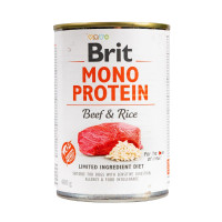 Влажный беззерновой корм Brit Care Mono Protein для собак всех пород, с говядиной и рисом, 400 г