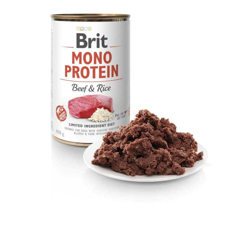 Вологий беззерновий корм Brit Care Mono Protein для собак всіх порід, з яловичиною та рисом, 400 г