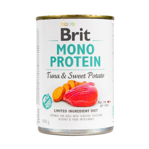 Влажный беззерновой корм Brit Care Mono Protein для собак всех пород, с тунцем и бататом, 400 г