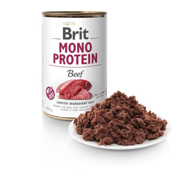 Влажный беззерновой корм Brit Care Mono Protein для собак всех пород, с говядиной, 400 г