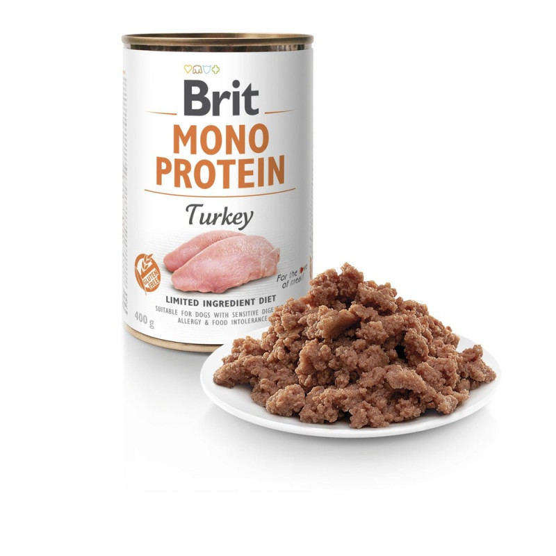 Вологий беззерновий корм Brit Care Mono Protein для собак всіх порід, з індичкою, 400 г