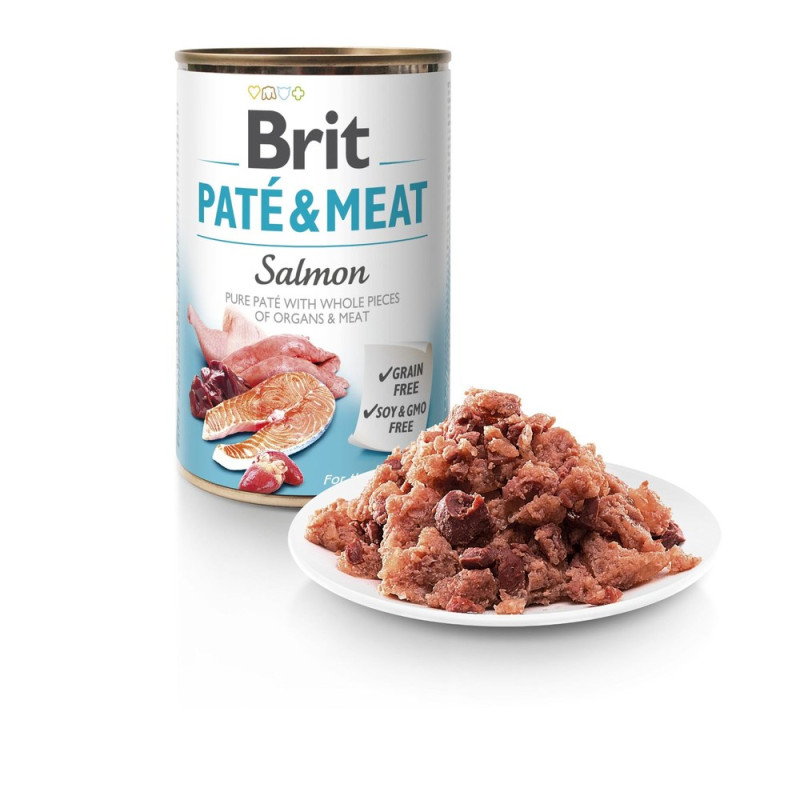Вологий корм Brit Care Pate & Meat для собак всіх порід, з лососем, 400 г