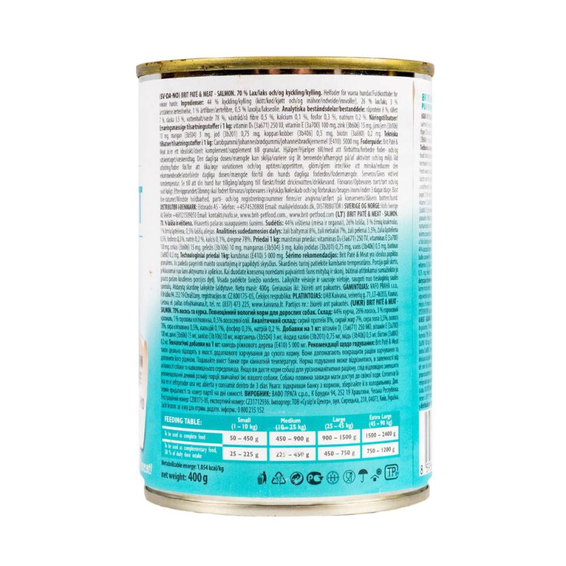 Вологий корм Brit Care Pate & Meat для собак всіх порід, з лососем, 400 г