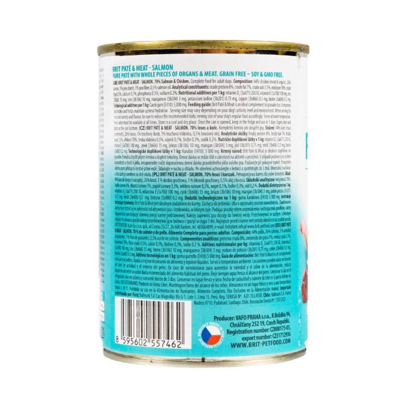 Вологий корм Brit Care Pate & Meat для собак всіх порід, з лососем, 400 г