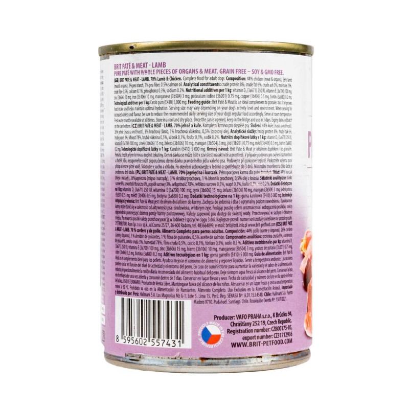 Вологий корм Brit Care Pate & Meat для собак всіх порід, з ягням, 400 г