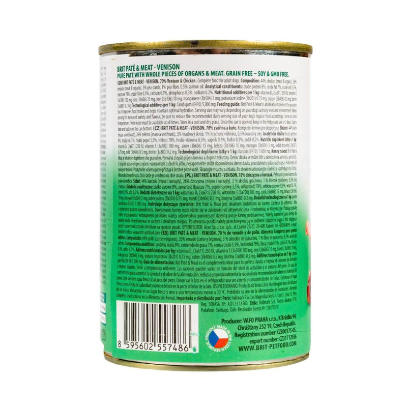 Влажный корм Brit Care Pate & Meat для собак всех пород, с олениной, 400 г