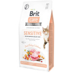 Сухой беззерновой корм Brit Care Sensitive Healthy Digestion & Delicate Taste для кошек - с чувствительным пищеварением, с индейкой и лосем, 7 кг