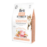 Сухой беззерновой корм Brit Care Sensitive Healthy Digestion & Delicate Taste для кошек – с чувствительным пищеварением, с индейкой и лосем, 2 кг