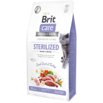 Сухой беззерновой корм Brit Care Weight Control для стерилизованных кошек - контроль лишнего веса, с уткой и индейкой, 7 кг