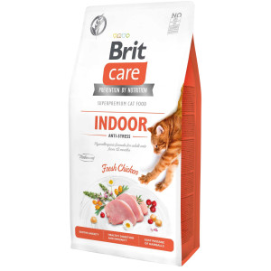 Сухий беззерновий корм Brit Care Indoor Anti-stress для котів - домашнього проживання, з куркою, 7 кг