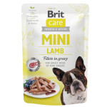 Влажный беззерновой корм Brit Care Fillets для собак миниатютрных пород, филе в соусе, с ягненком, 85 г