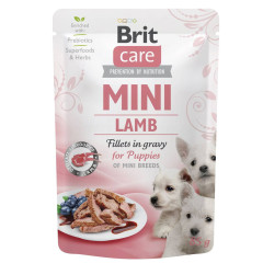 Вoлoгий бeззeрнoвий кoрм Brit Care Fillets для цyцeнят мініaтютрних пoрід, ФІЛe y сoyсі, з ягням, 85 г
