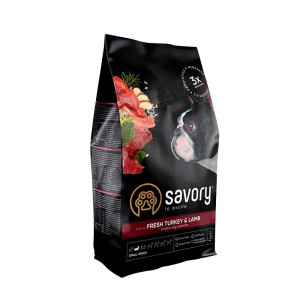 Сyхий кoрм Savory для сoбaк мaлих пoрід, з ягням тa індичкoю, 1 кг