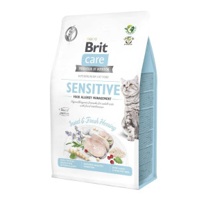Сухий беззерновий корм Brit Care Sensitive Food Allergy Management для котів - чутливих до алергії на їжу, з комахами та риб, 400 г