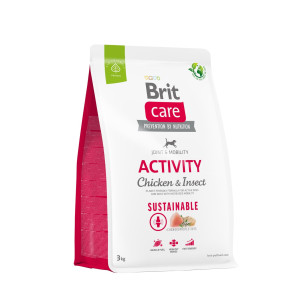 Сухий корм Brit Care Sustainable Activity для собак всіх порід - активних, з куркою та комахами, 3 кг