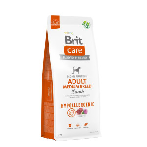Сухий корм Brit Care Hypoallergenic для собак середніх порід - при небажаних реакціях, з ягням, 12 кг