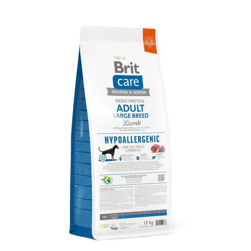 Сухой корм Brit Care Hypoallergenic для собак больших пород - при нежелательных реакциях, с ягненком, 12 кг