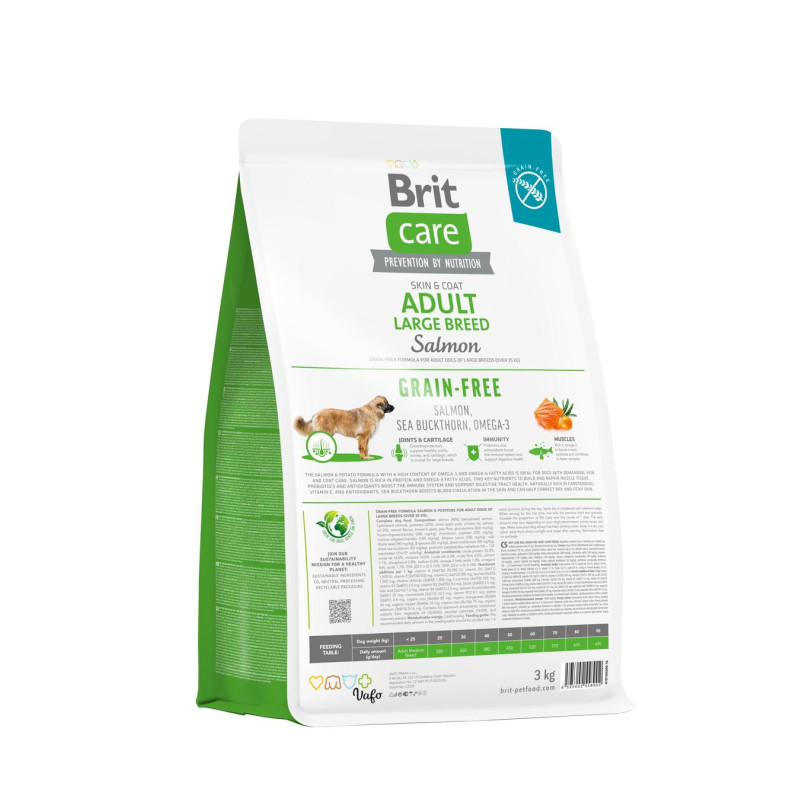Сухой беззерновой корм Brit Care для собак больших пород, с лососем, 3 кг