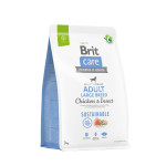 Сухий корм Brit Care Sustainable для собак великих порід, з куркою та комахами, 3 кг