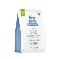 Сухой корм Brit Care Sustainable для собак больших пород, с курицей и насекомыми, 3 кг