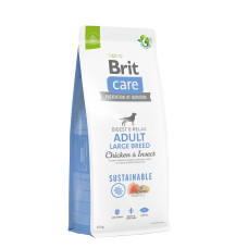 Сухой корм Brit Care Sustainable для собак больших пород, с курицей и насекомыми, 12 кг.