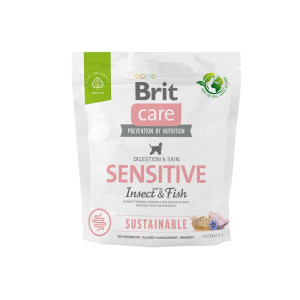 Сухой корм Brit Care Sustainable Sensitive для собак всех пород – с чувствительным пищеварением, с рыбой и насекомыми, 1 кг.