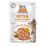 Вологий беззерновий корм Brit Care Fillets для кошенят, ФІЛЕ у соусі, з лососем, 85 г