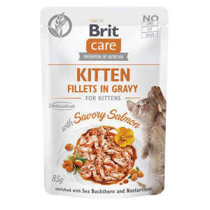 Влажный корм Brit Premium для кошек, в соусе, с лососем и форелью, 100 г