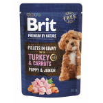 Влажный корм Brit Premium Fillets для щенков малых пород, филе в соусе, с индейкой и морковью, 85 г