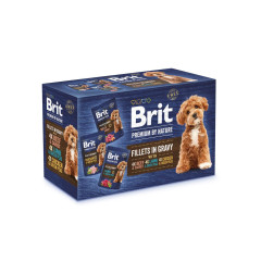 Вологий корм Brit Premium Fillets для собак малих порід, ФІЛЕ у соусі, 3 смаки, 4х3х85 г