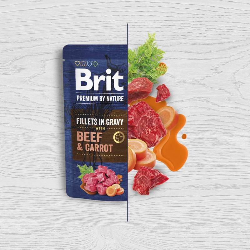 Вологий корм Brit Premium Fillets для собак малих порід, ФІЛЕ у соусі, 3 смаки, 4х3х85 г