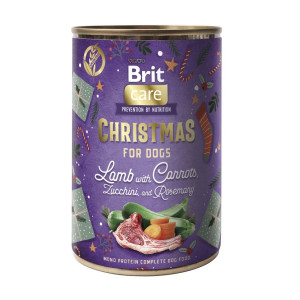 Влажный беззерновой корм Brit Care Christmas для собак всех пород, рождественский ужин с ягненком, 400 г.