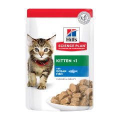 Hill's SCIENCE PLAN Kitten Вологий корм для кошенят і кішок у період вагітності та лактації, з океанічною рибою, пауч, 85г