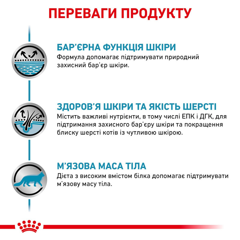 Сухой корм для котов ROYAL CANIN SKIN & COAT  для поддержания кожи и шерсти, 400 г