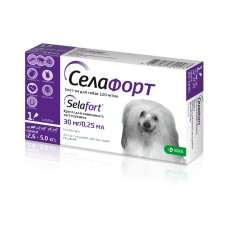 Капли на холке KRKA Selafort от блох, вшей и глистов для собак весом 2,6 - 5 кг, 1 шт
