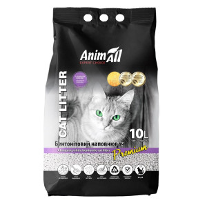 Бентонітовий наповнювач AnimAll Premium Lavender з ароматом лаванди, для котів, 10 л