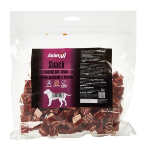 Ласощі AnimAll Snack качині шматочки з тріскою для собак, 500 г
