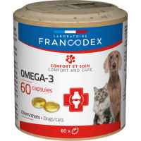 Витамины Laboratorie Francodex OMEGA 3 CAPSULES Омега 3 для кошек и собак, 60 капсул.