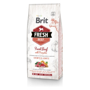 Сухий корм Brit Fresh Growth and Joints для цуценят та молодих великих порід - зростання та суглоби, з яловичиною та гарбузом, 12 кг