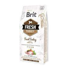 Сухой корм Brit Fresh Fit and Slim для собак всех пород - со склонностью к лишнему весу, с индейкой и горохом, 2,5 кг.