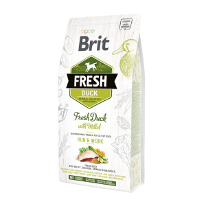 Сухий корм Brit Fresh Run and Work для собак всіх порід - активних, з качкою та пшоном, 2,5 кг