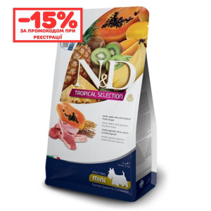 Сухие корма Farmina N&D TROPICAL SELECTION LAMB MINI для собак малых пород. Агнец, спельта, овес и тропические фрукты. 1,5кг