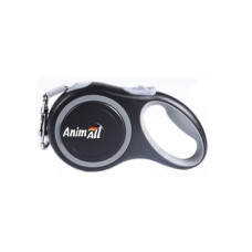 Повідець-рулетка AnimAll L для собак вагою до 50 кг, 5 м, сірий