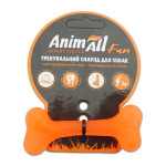 Іграшка AnimAll Fun кістка для собак, помаранчева, 8 см
