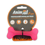 Іграшка AnimAll Fun кістка для собак, коралова, 8 см