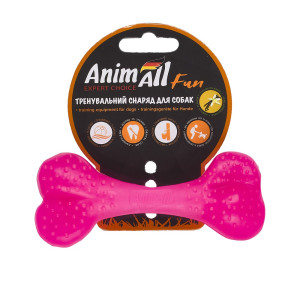 Іграшка AnimAll Fun кістка для собак, коралова, 12 см