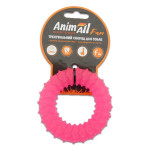 Іграшка AnimAll Fun кільце з шипами для собак, коралове, 9 см